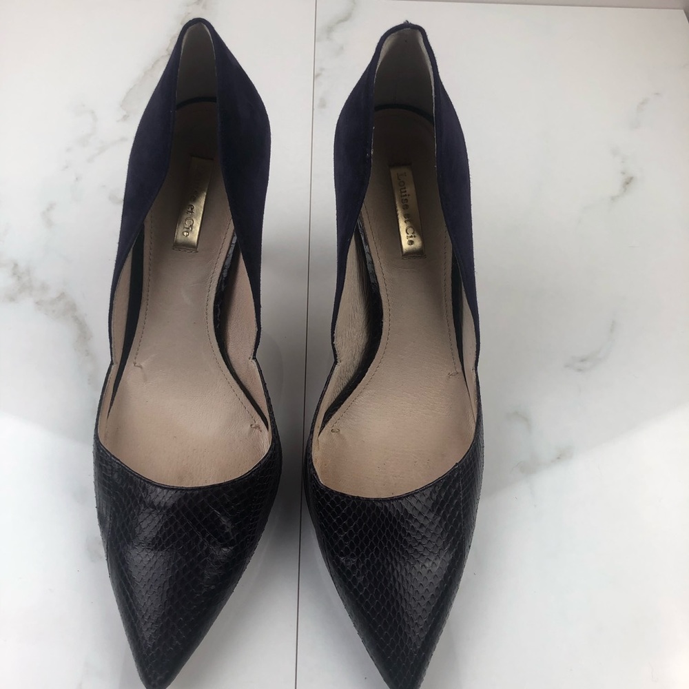 Louise et Cie | Suede & Snake Skin Purple Heels